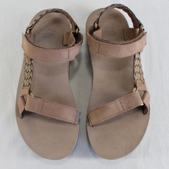 Teva Flatform Universal Interweave Sandal Size 8 Brown Adjustable Strap Platform - Picture 6 of 9